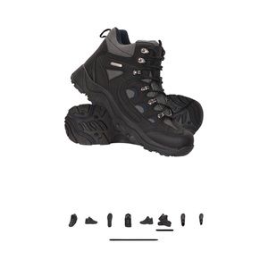 Teen/Men, Big Boy, Black Hiking Boots, Size 7, Mountain Warehouse Adventurer.